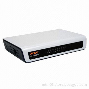 8-port 10/100Mbps Ethernet Switch with Low-cost Connection Per-port